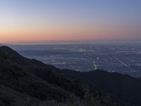 Los Angeles Aerial View at Dawn with Mountains