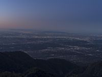 Los Angeles Aerial View at Dawn with Mountains