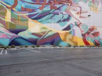 Los Angeles Art District: Multicolored Graffiti and Concrete Surfaces