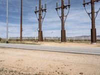 Los Angeles Asphalt Road: Industrial Scene Under Clear Skies