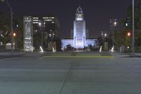 Los Angeles, California: Night Cityscape with Skyscrapers and Street Lights