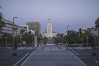 Los Angeles, California: Night Cityscape with Skyscrapers and Street Lights