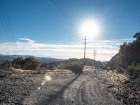 Los Angeles, California: Road with Sunshine and Clear Skies