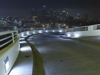 Los Angeles City Road at Night with Clear Sky