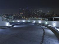 Los Angeles City Road at Night with Clear Sky