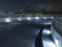 Los Angeles City Road at Night with Clear Sky