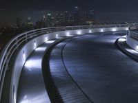 Los Angeles City Road at Night with Clear Sky