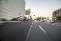 Los Angeles City Street: Traffic Light and Urban Landscape