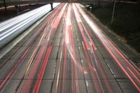 Nighttime View of Los Angeles Cityscape, California, USA