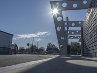 this is a very unusual structure in the shape of a number of holes on a building