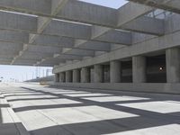 Los Angeles Concrete Bridge with Brutalist Architecture