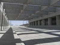 Los Angeles Concrete Bridge with Brutalist Architecture