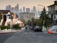 Los Angeles Dawn: Asphalt Roads and Clear Skies