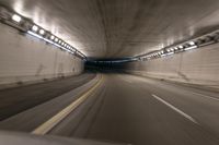 this is the view from a moving car that was in a tunnel, as it speeds through