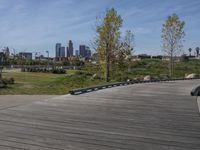 Los Angeles Day Skyline with Mountains 002