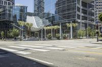 Los Angeles Downtown Metropolitan Area with Architecture and Road