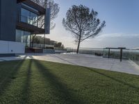 Los Angeles: A Building with a Lush Grass Lawn