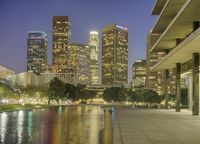 Los Angeles High-Rise Reflections: Modern Architecture and Water