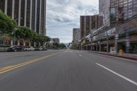 Driving Through Los Angeles: Highway with Motion Blur and Clouds