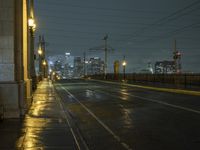 Los Angeles Night Cityscape with Gloomy Skyline