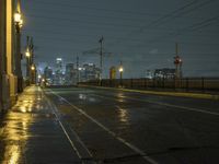 Los Angeles Night Cityscape with a Gloomy Skyline