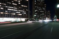 Los Angeles Night Cityscape: Light Trails Illuminating the City
