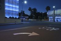 Los Angeles Night Cityscape: Neon Lights and Modern Architecture