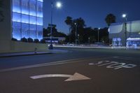 Los Angeles Night Cityscape: Neon Lights and Modern Architecture