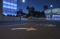 Los Angeles Night Cityscape: Neon Lights and Modern Architecture