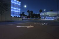 Los Angeles Night Cityscape: Neon Lights and Modern Architecture