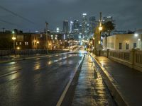 Night Skyline of Los Angeles, California, USA