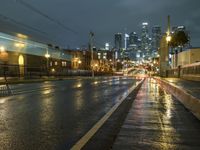 Night Skyline of Los Angeles, California, USA