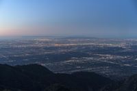 Los Angeles Night Skyline with Mountain View