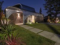 the entrance to a home has been covered in privacy netting on the sides of the house