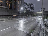 Los Angeles Nighttime Cityscape with Modern Architecture 003