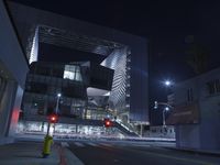 Los Angeles Nighttime: Skyway Stadium Illuminated by Artificial Light