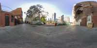 the streets look very small in this 3d world while being photographed by the camera of a skateboarder