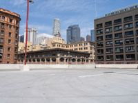 Los Angeles Urban Parking Deck under Clear Sky