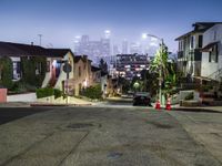 Los Angeles Residential Area Road at Night
