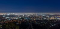 the city lights are bright and clear from within the sky as seen from above los at night