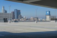 View of Los Angeles skyline and parking deck