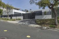 Los Angeles Suburban Neighborhood: Modern Houses and Clear Skies