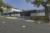 Los Angeles Suburban Neighborhood: Modern Houses and Clear Skies