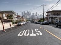 Los Angeles Suburban Road with Clear Sky