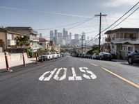 Los Angeles Suburban Road with Clear Sky