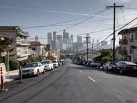 Los Angeles Suburban Road with Clear Sky