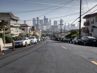 Los Angeles Suburban Road with Clear Sky