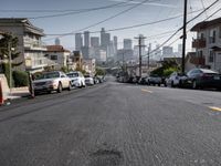 Los Angeles Suburban Road with Clear Sky