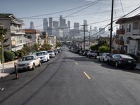 Los Angeles Suburban Road with Clear Sky