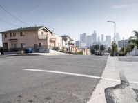 Los Angeles Suburban Streets: Clear Skies and Urban Setting